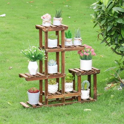 Wooden Corner Plant Shelf – Indoor/Outdoor Stand for Pots and Decorative Displays