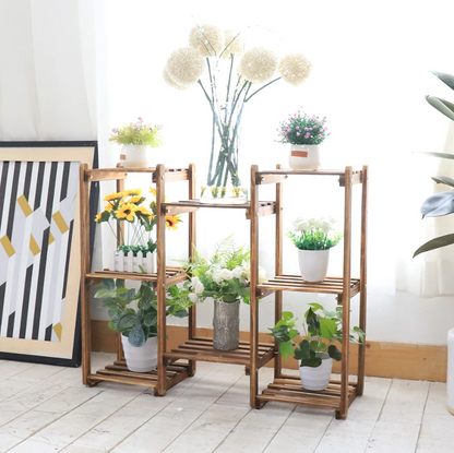 Multi-Tier Bamboo Plant Flower Stand Display Shelf