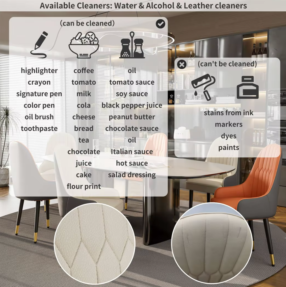 PU Leather Dining Chairs with Arms(2pcs)