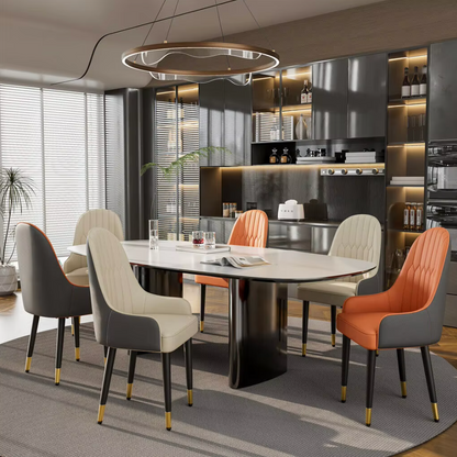 PU Leather Dining Chairs with Arms(2pcs)