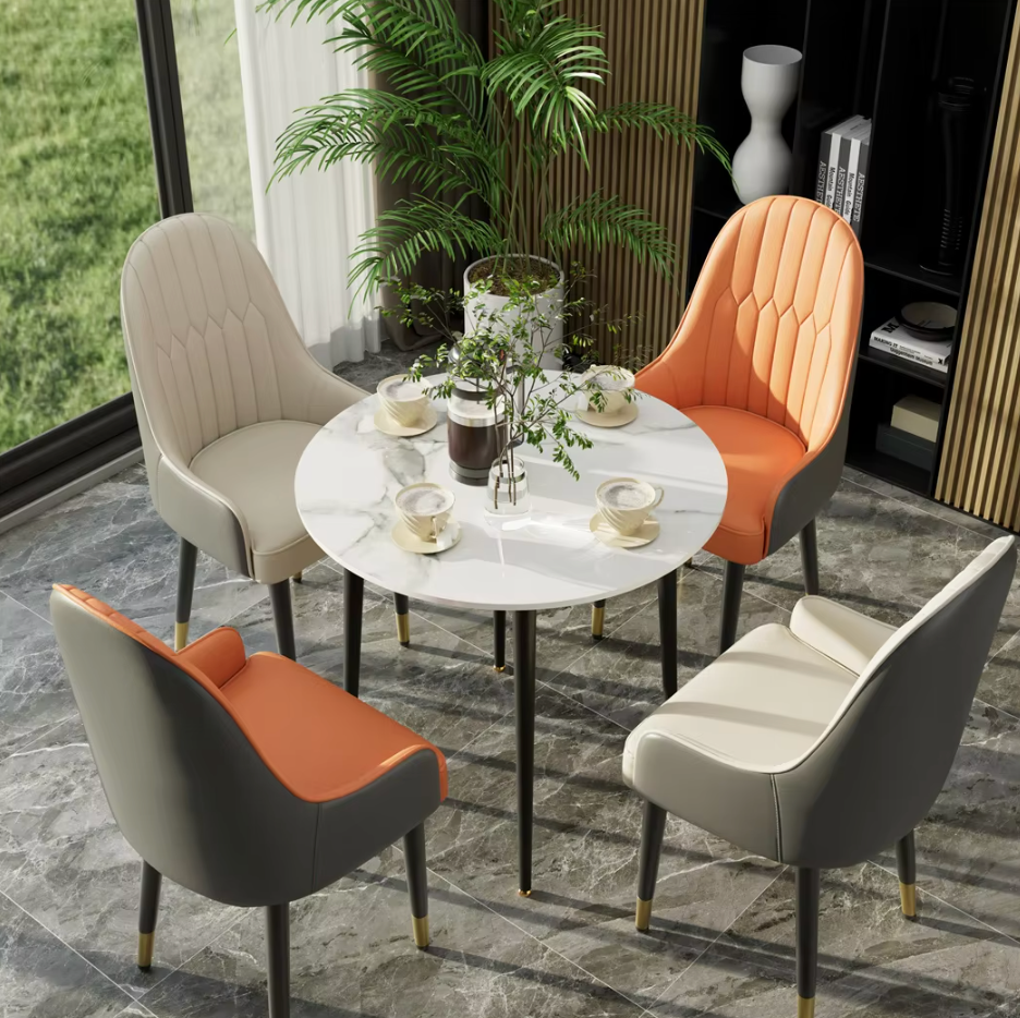 PU Leather Dining Chairs with Arms(2pcs)