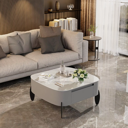 Luxury Modern Advanced Artistic Sense Living Room Small Apartment Quiet Wind Saddle Belt Square