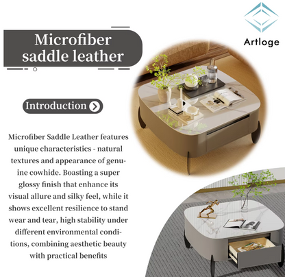 Luxury Modern Advanced Artistic Sense Living Room Small Apartment Quiet Wind Saddle Belt Square