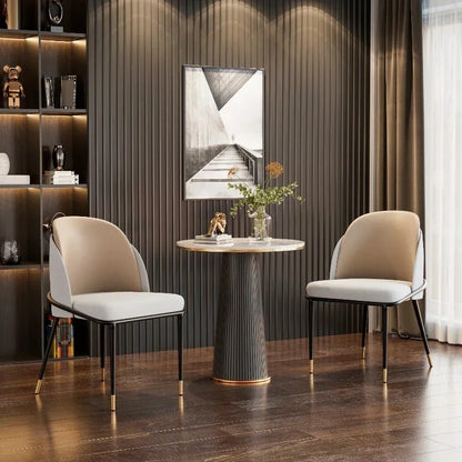 Leisure Microfiber Leather Individual Dining Room Chairs(2pcs)