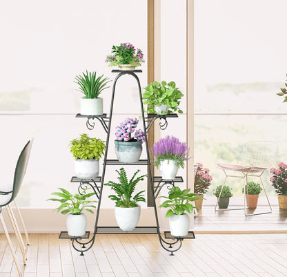 9 Tiers Metal Plant Stand Multi-layer Flower Pots Holder Display Rack for Garden Patio Balcony