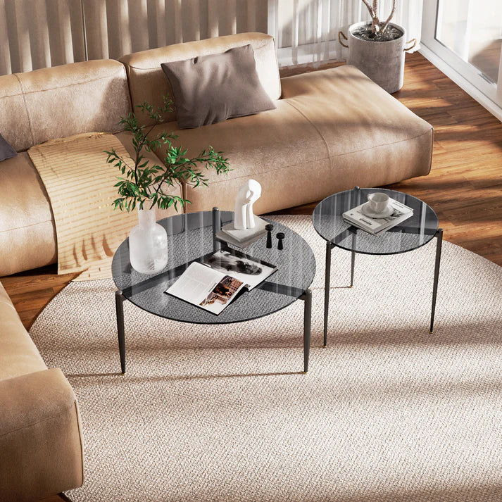 Round Tempered Glass Coffee Table