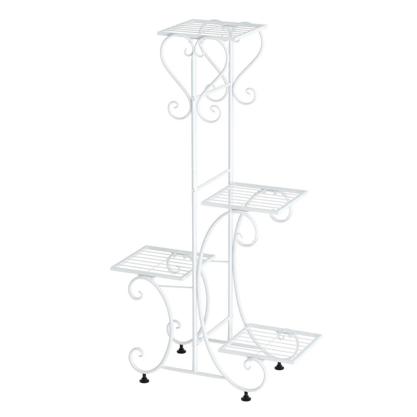 4-Tier Metal Plant Stand – Indoor/Outdoor Flower Display Rack for Balcony and Living Room