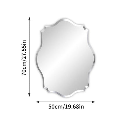 Minimalist Asymmetrical Frameless Wall Mirror – Beveled Edge Vanity Mirror for Bathroom, Hallway & Entryway