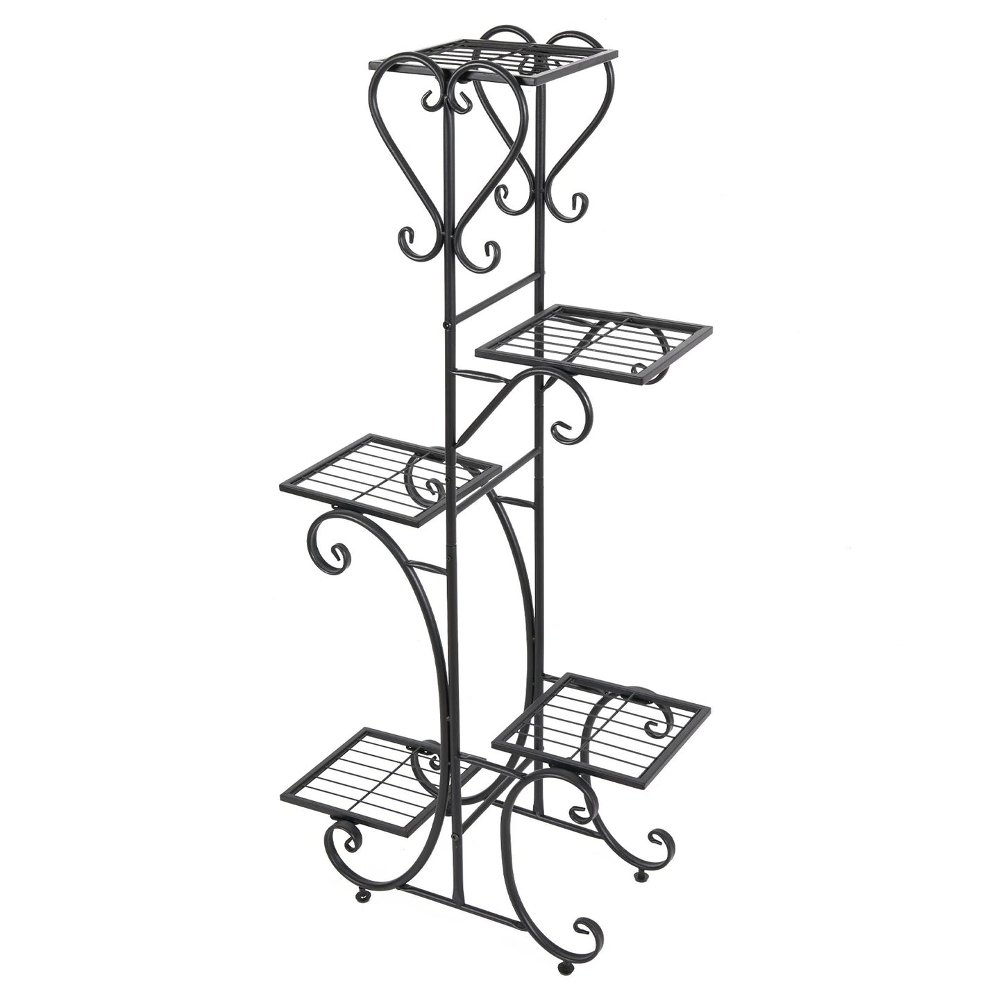 4-Tier Metal Plant Stand – Indoor/Outdoor Flower Display Rack for Balcony and Living Room