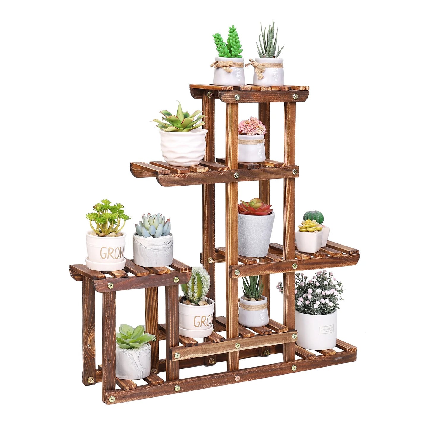 Wooden Corner Plant Shelf – Indoor/Outdoor Stand for Pots and Decorative Displays