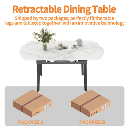 Retractable And Extendable Round Dining Table for 4-10 People