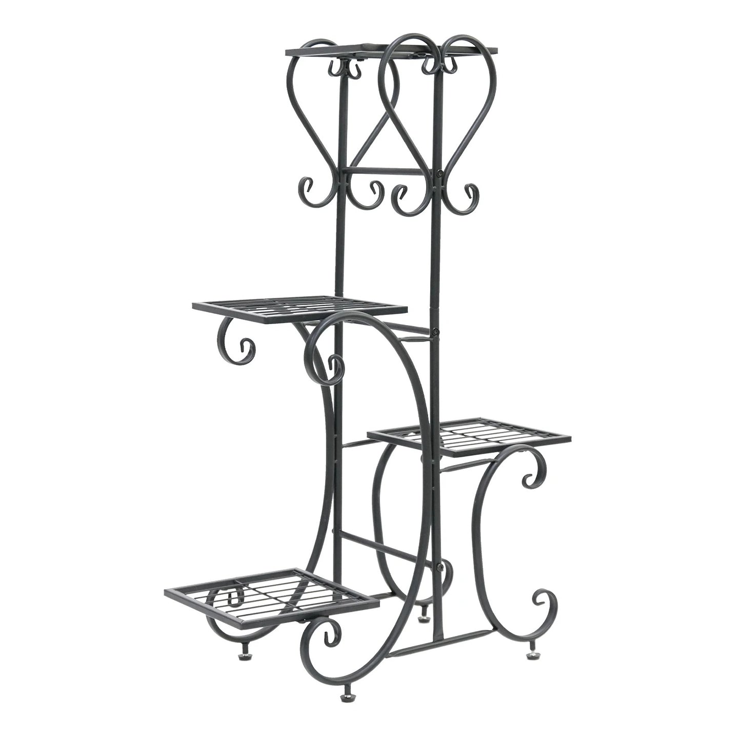 4-Tier Metal Plant Stand – Indoor/Outdoor Flower Display Rack for Balcony and Living Room