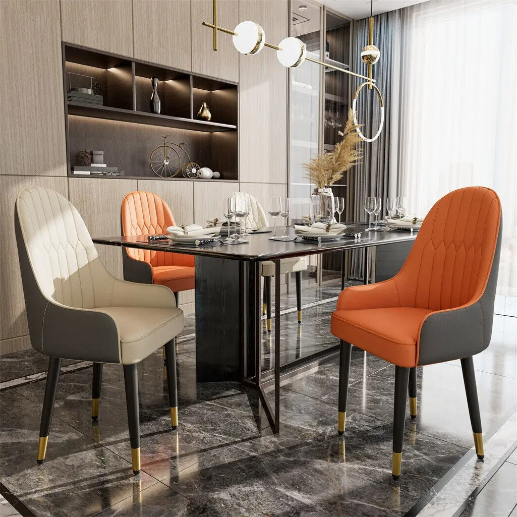PU Leather Dining Chairs with Arms(2pcs)