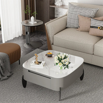 Luxury Modern Advanced Artistic Sense Living Room Small Apartment Quiet Wind Saddle Belt Square