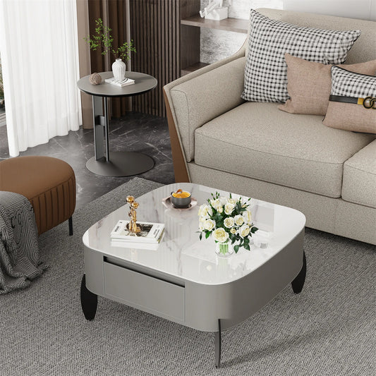 Luxury Modern Advanced Artistic Sense Living Room Small Apartment Quiet Wind Saddle Belt Square