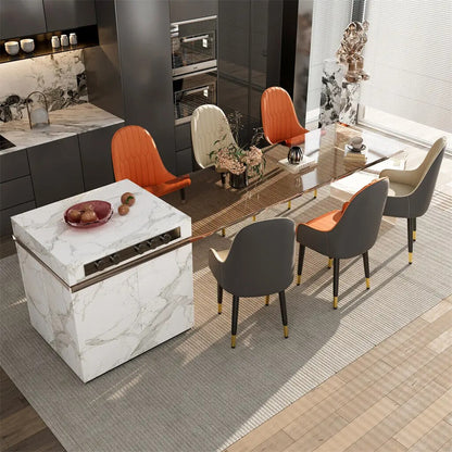 PU Leather Dining Chairs with Arms(2pcs)