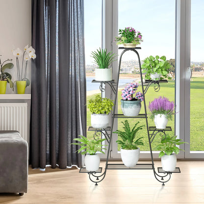 9 Tiers Metal Plant Stand Multi-layer Flower Pots Holder Display Rack for Garden Patio Balcony