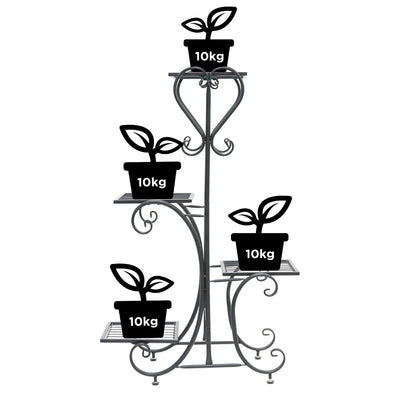 4-Tier Metal Plant Stand – Indoor/Outdoor Flower Display Rack for Balcony and Living Room