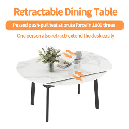 Round Extendable Dining Table 103CM-130CM (31.5'' to 51.2’')