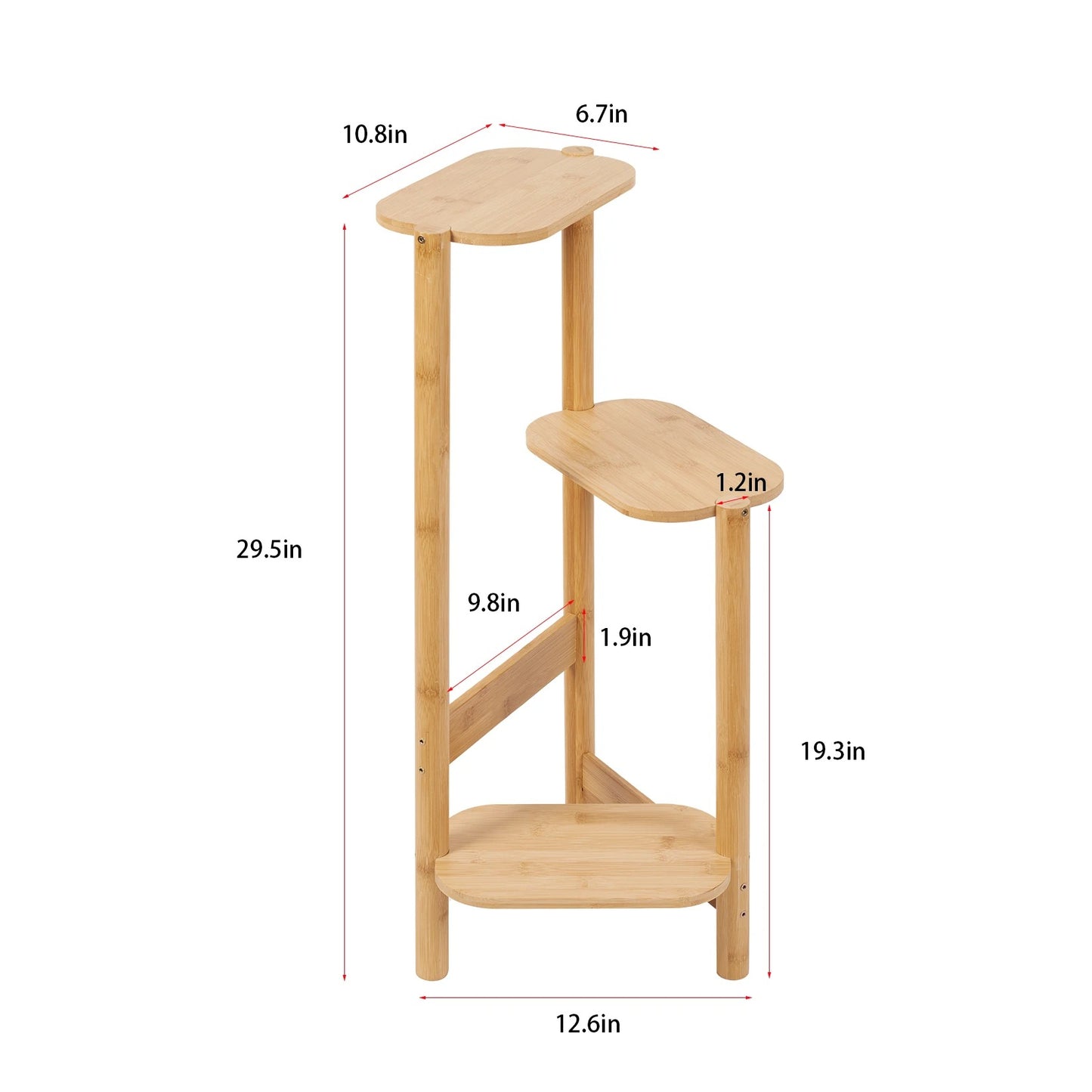 3-Tier Bamboo Corner Plant Stand – Simple Flower Pot Holder for Indoor & Outdoor Spaces