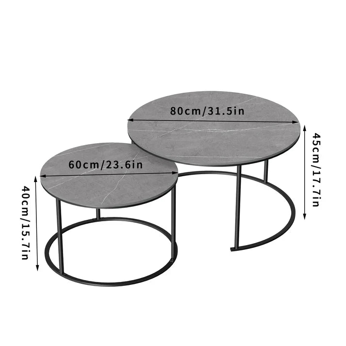 2PCS Nesting Center Coffee Tables Set Combination for Living Room