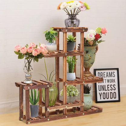 Wooden Corner Plant Shelf – Indoor/Outdoor Stand for Pots and Decorative Displays