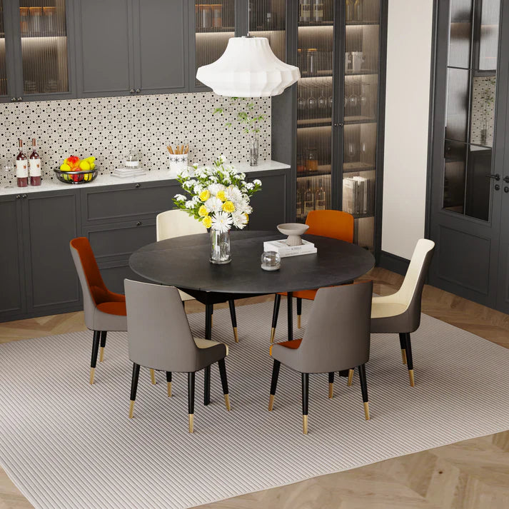 Round Extendable Dining Table 103CM-130CM (31.5'' to 51.2’')