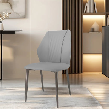 Elegant Dining Chairs Set of 2 Microfiber Leather Armless (2pcs)