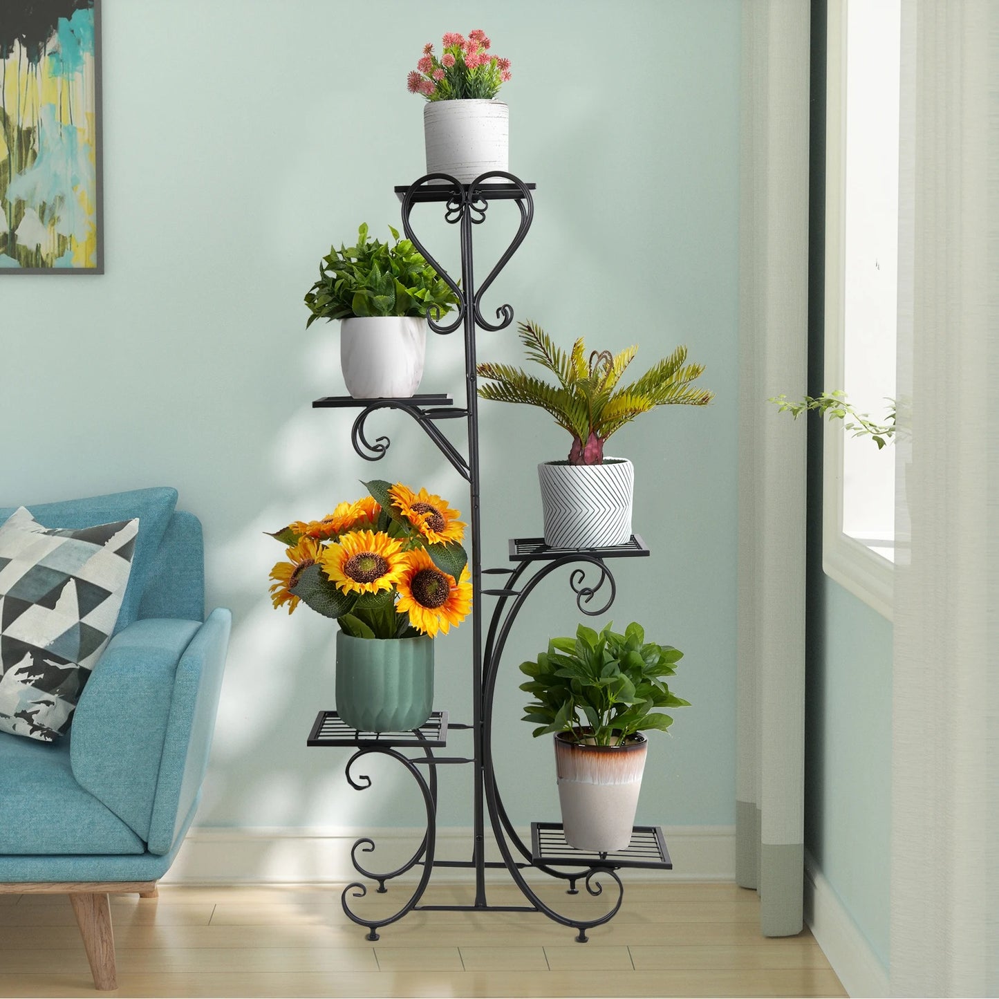 4-Tier Metal Plant Stand – Indoor/Outdoor Flower Display Rack for Balcony and Living Room