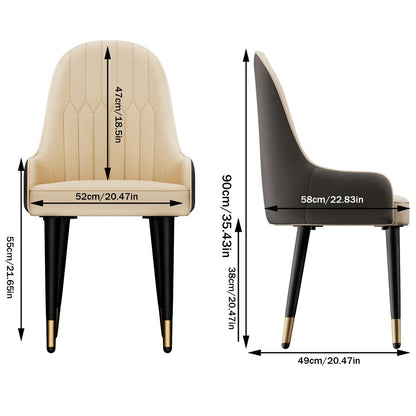 PU Leather Dining Chairs with Arms(2pcs)