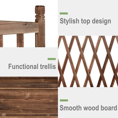 Raised Garden Bed, Wooden Planter Box with Trellis, Vegetable Grow, Support Patio Lattice