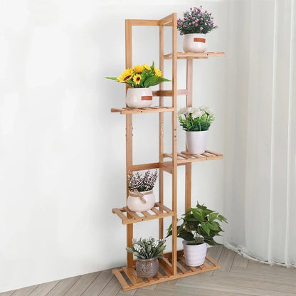 5 / 6 Tier Tall Bamboo Corner Plant Stand – Indoor & Outdoor Flower Display Rack