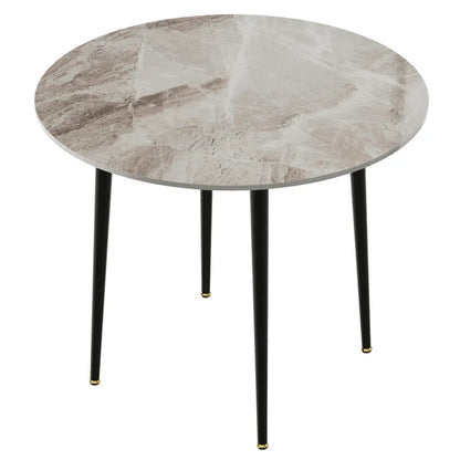 Round Kitchen Grey Sintered Stone Dining Table