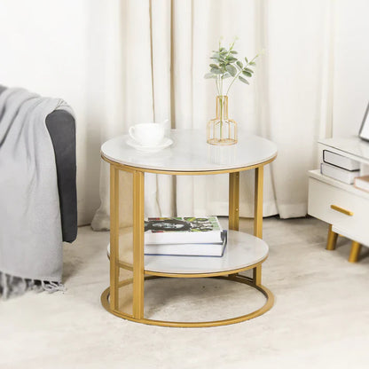 Modern 2 Tiers Storage Side Table