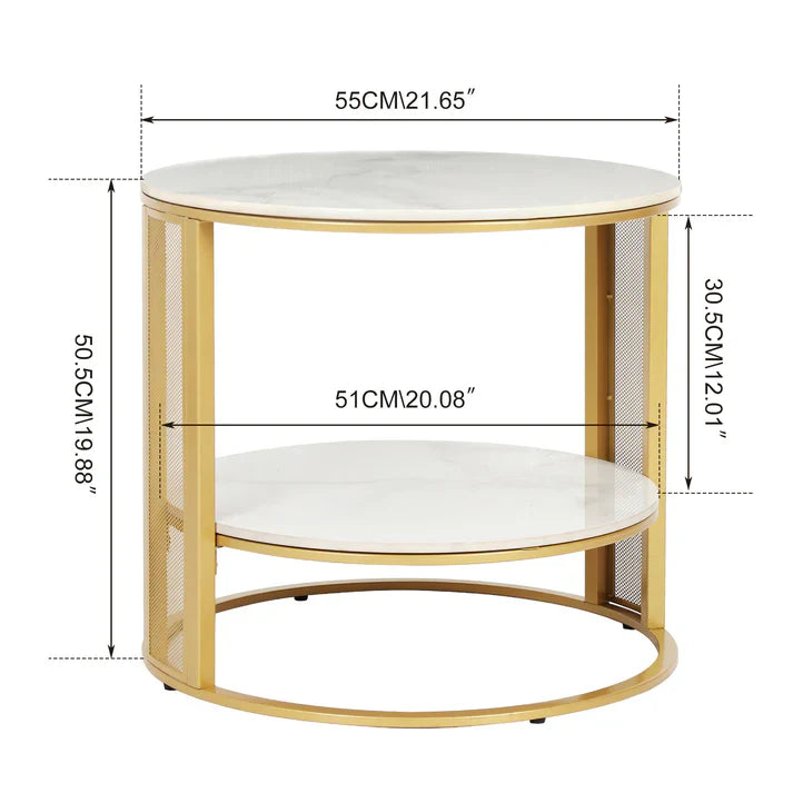 Modern 2 Tiers Storage Side Table